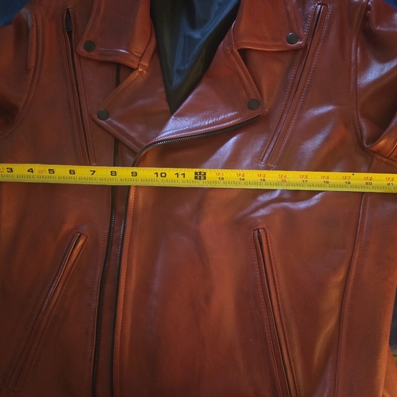 Men's Premium Leather Jacket - Blood Red - Picture 2 of 5